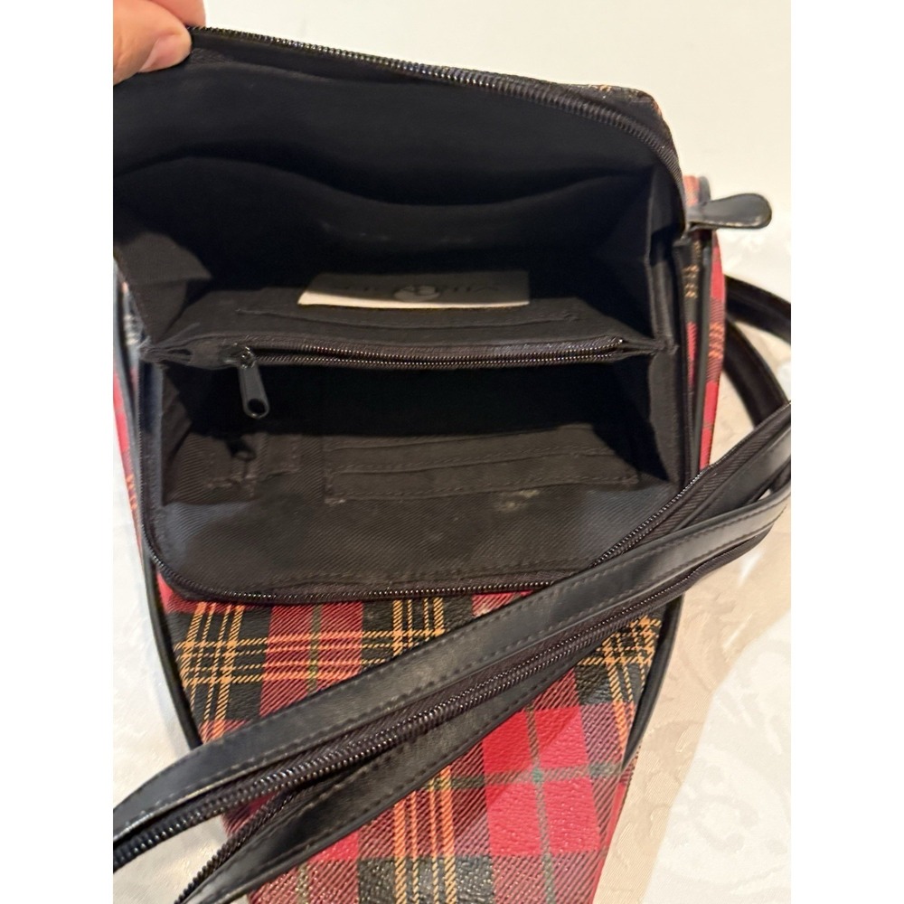 Villager by Liz Claiborne Vintage 90s Y2K Tartan Plaid Multiway Backpack & Case - Picture 6 of 13